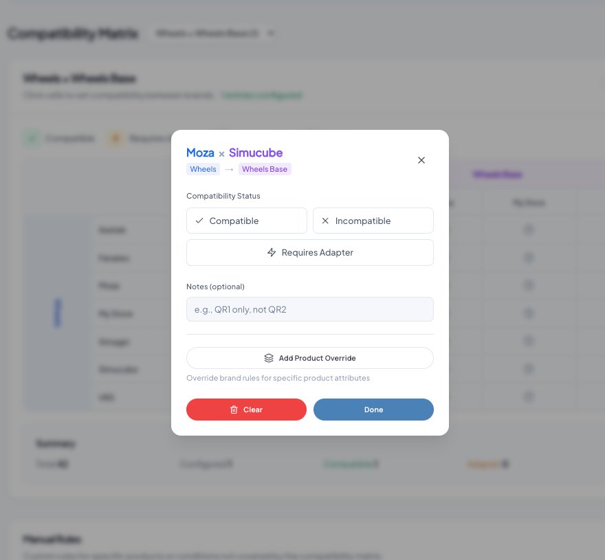 Compatibility status modal